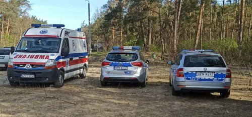 Ambulance and police cars on film set