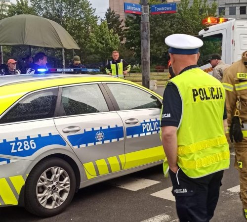 Two traffic police cars on film set